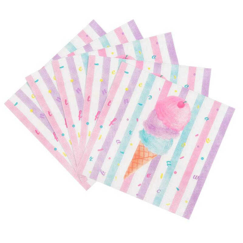 Pink Ice Cream Summer Kidsren's Birthday Party Napkin