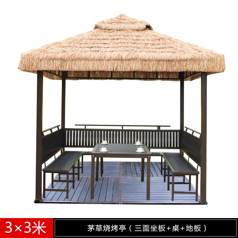 Pabellón al aire libre, techo galvanizado, pabellón de cuatro pilares, patio, jardín, techo, toldo de ocio, gran dosel de lluvia