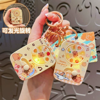 航利原创卡皮巴拉转转乐钥匙扣可爱卡通水豚趣味玩具情侣包包挂件