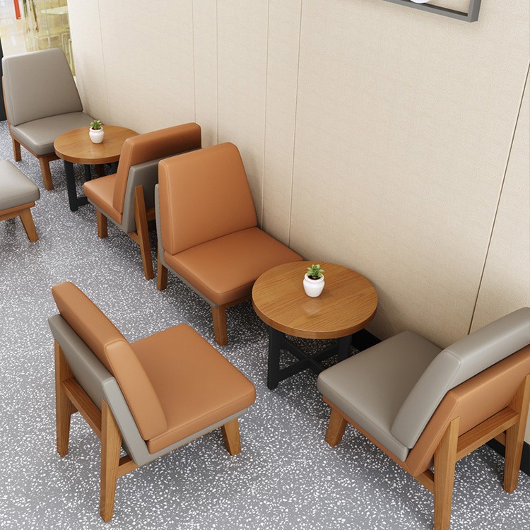 Cafetería, tienda de té con leche, tienda de postres, área de asientos, sofá, área de descanso, bar tranquilo, bar de libros, mesa de reuniones y conjunto de cuatro sillas.