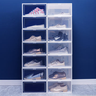 加厚aj鞋盒篮球鞋收纳盒透明鞋盒可折叠塑料鞋盒男女鞋子收纳神器|ms