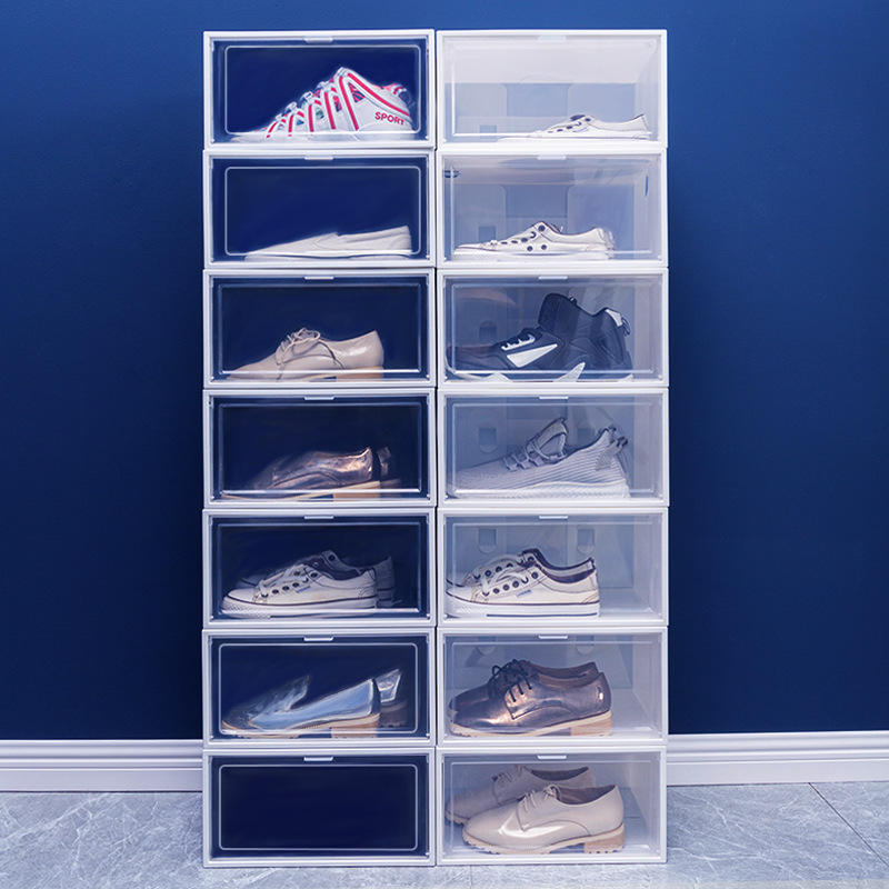 加厚aj鞋盒篮球鞋收纳盒透明鞋盒可折叠塑料鞋盒男女鞋子收纳神器|ms
