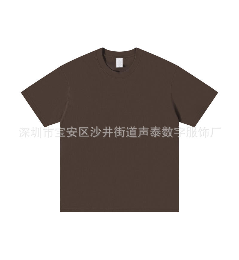 Comercio exterior personalizado pesado algodón de manga corta t hombre marca de moda europea y americana suelta hombro caído color sólido camiseta de algodón de gran tamaño