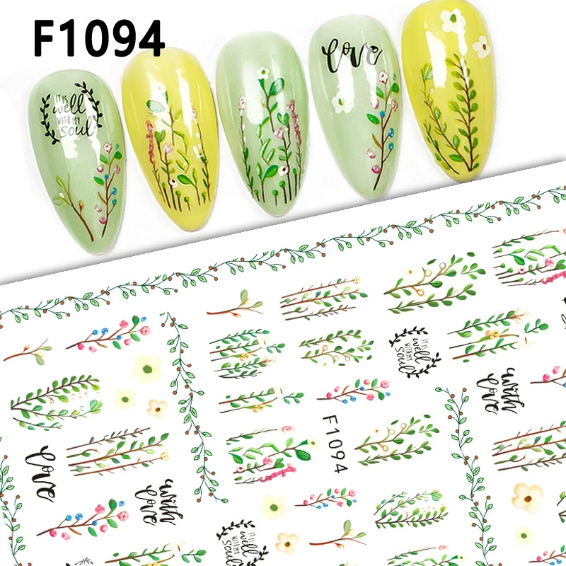 FULL BEAUTY трансграничный 2025 весенний цветной цветок бабочка огненная птица кролик мода маникюр наклейка