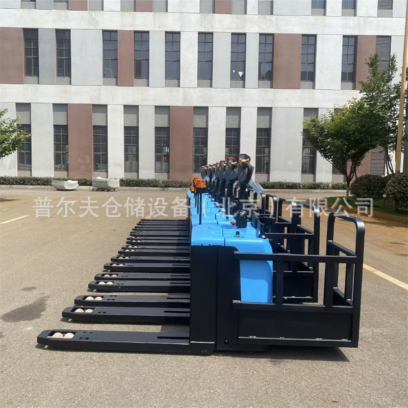 5吨大吨位非标全电动搬运车加长货叉电动叉车站驾全自动托盘车
