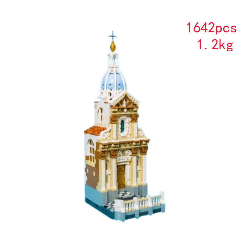 Building Block Church Model Set Small Particle Construction Toy_voghion.com