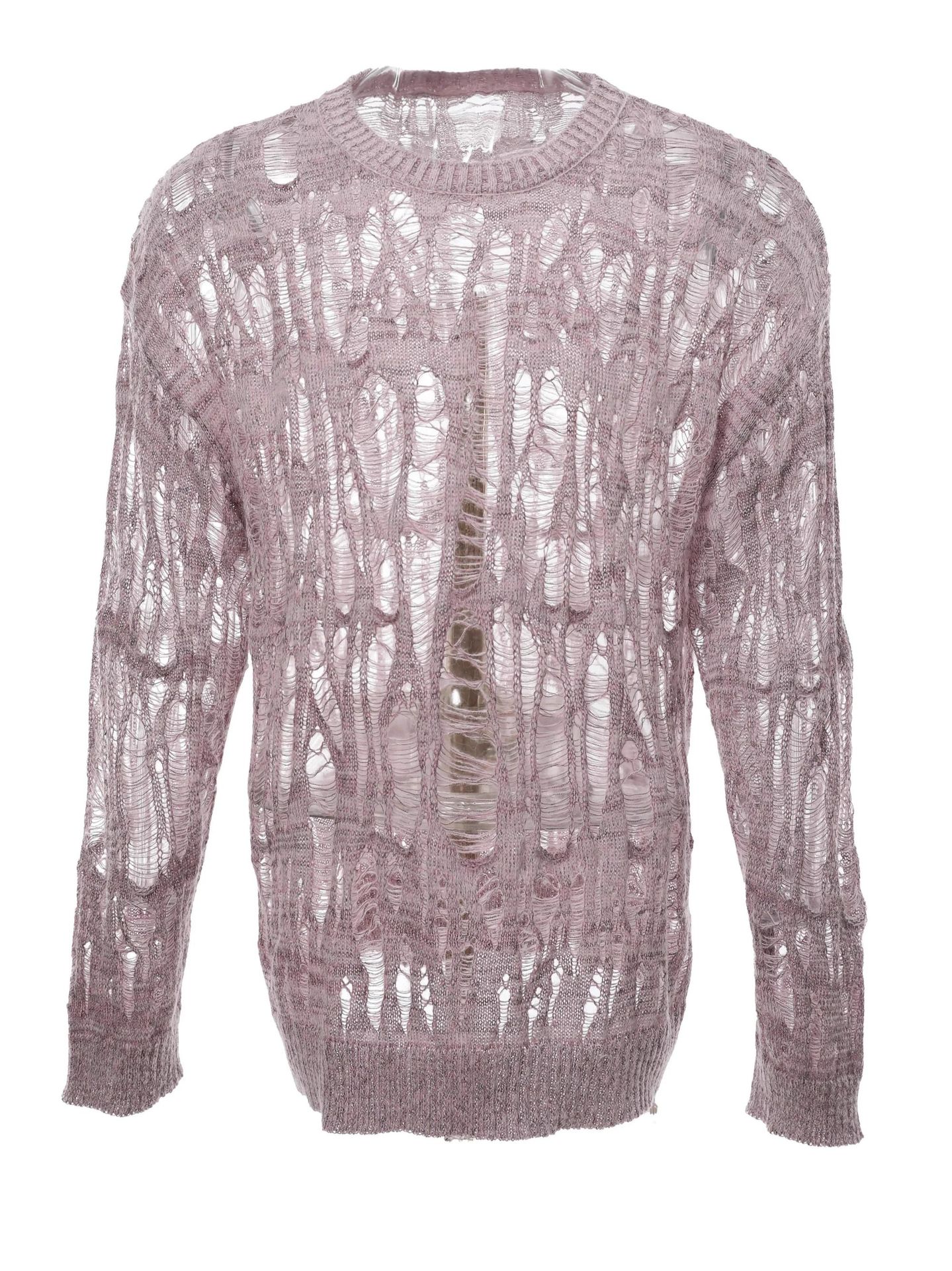 Diseño de nicho sensación de hollow overhead suéter hombre relajado casual versátil perezoso agujero jersey top