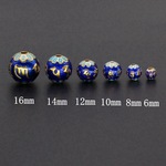 古风景泰蓝滴油珐琅佛珠串链DIY黄铜饰品配件六字箴言圆珠