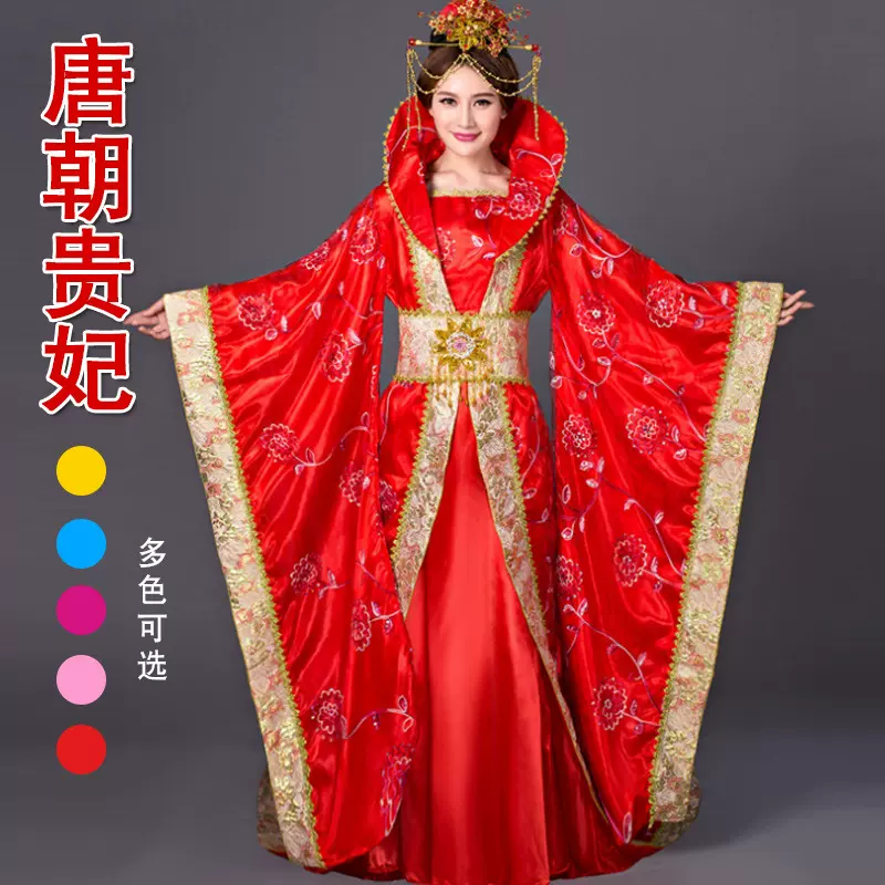 新款大拖尾贵妃公主仙女裙 影楼摄影主题服装 舞台武则天表演礼服