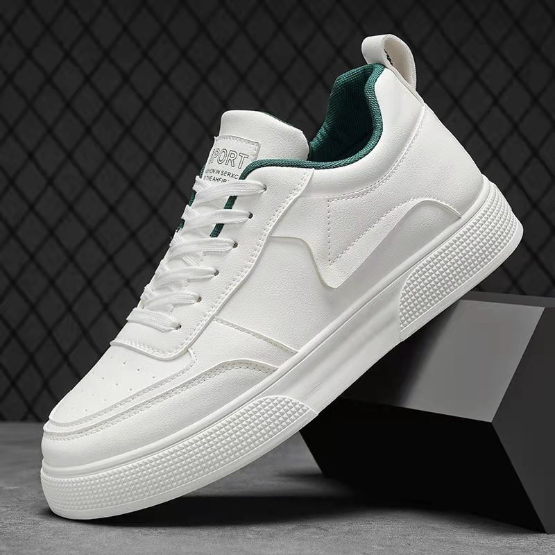 Cross-border Explosions plus size Board Shoes Men's Shoes Trendy Leather Breathable All-match Casual sneaker Thick-soled Small White Board Shoes for Men