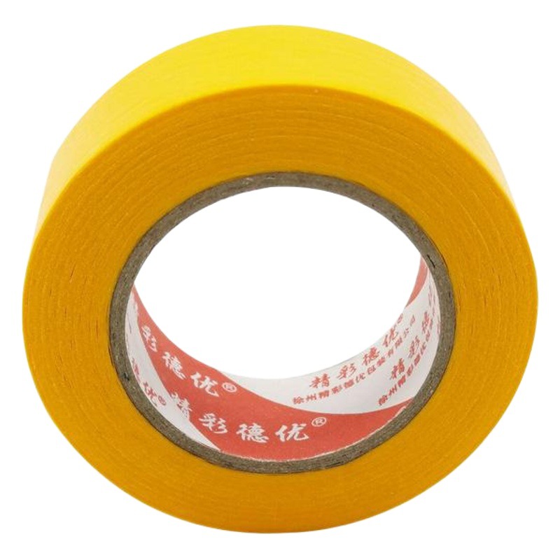 Papel de enmascaramiento y cinta de papel decoración cubierta de pintura papel de separación de color transparente cinta de papel amarillo adhesivo alto 50 m