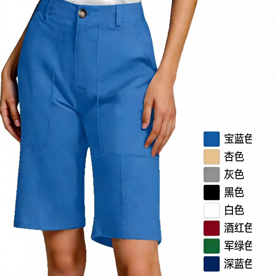 2026 Cross-Border European and American Independent Platform Tk Summer Thin Breathable Suit Shorts Women's Straight Casual Multi-Color Mid-Length Shorts