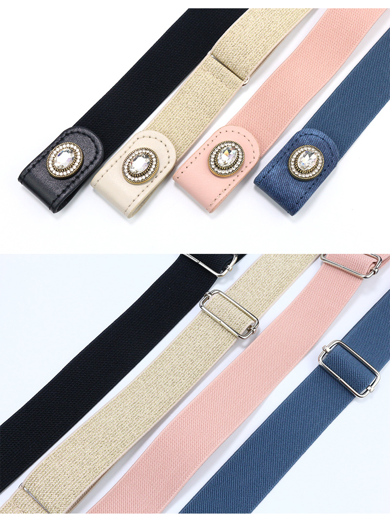 Fashion Solid Color Leopard Pu Leather Alloy Diamond Women's Woven Belts 1 Piece display picture 2