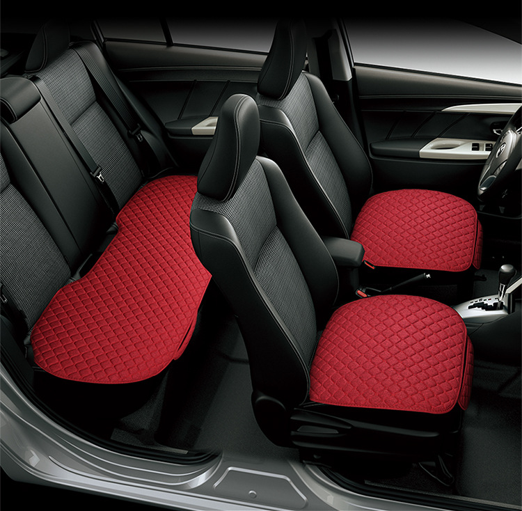 Car Seat Cushion Linen Car Seat Cushion Four-Season Universal Car Seat Cover Five-Seater Breathable Car Cushion Foreign Trade Hot Style
