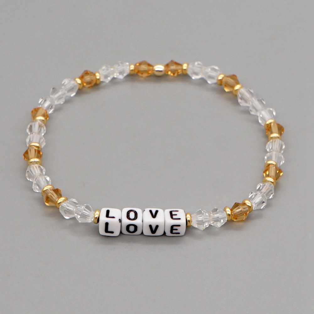 Nihaojewelry Ethnic Style Crystal Handmade Beaded Letter Bracelet Wholesale Jewelry display picture 4