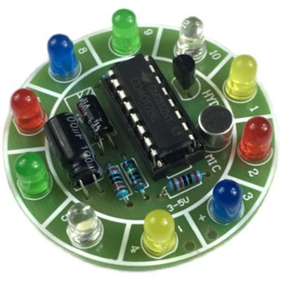 (Распродажа) CD4017 голосовое управление вращением красочная LED циркуляционная лампа-kit DIY Mi головной звук-контроль