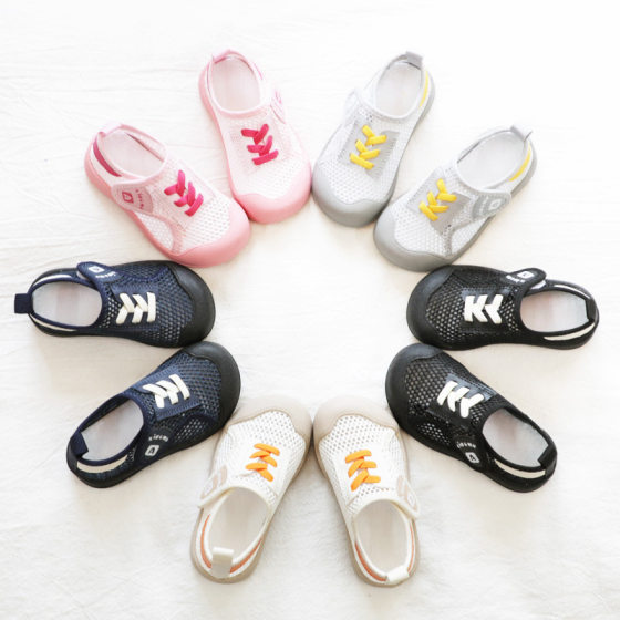 Girls' Shoes 2024 New Style Baotou Children's Sandals Boys Mesh Shoes Breathable Mesh Surface Baby sneaker Summer Tide