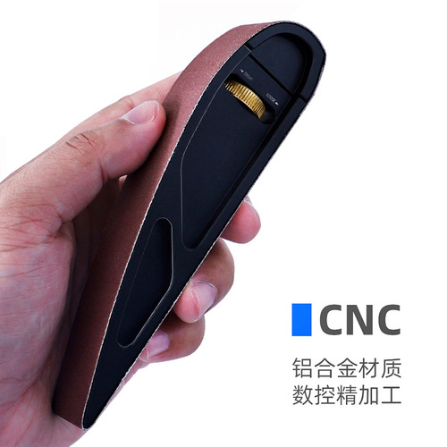 Handheld small sandpaper holder Portable adjustable sanding belt holder Manual curve sanding and polishing woodworking tools