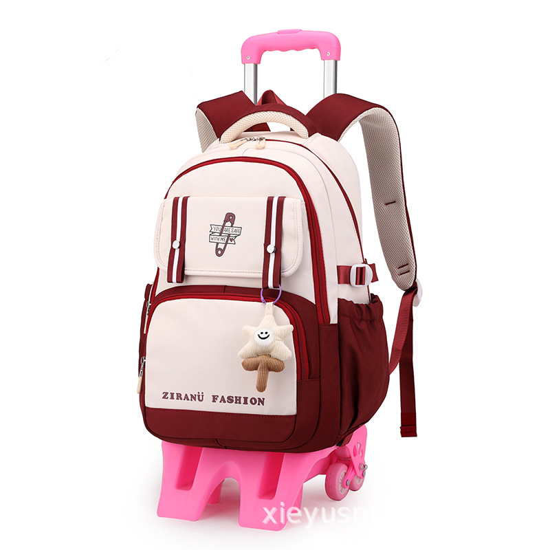 Natural Fish nuevo ligero mochila carro de la escuela primaria Niña de gran capacidad schoolbag grado 3-6 estudiante de secundaria