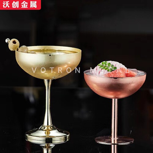 Stainless steel cocktail glasses, popsicle cups, creative metal highball glasses, bar and restaurant martini glasses, margarita glasses