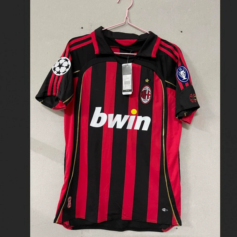 Ретро форма 07/08 Manchester United с длинным рукавом №7 Роналдо, домашняя и выездная версия 06/07 AC №22 Кака