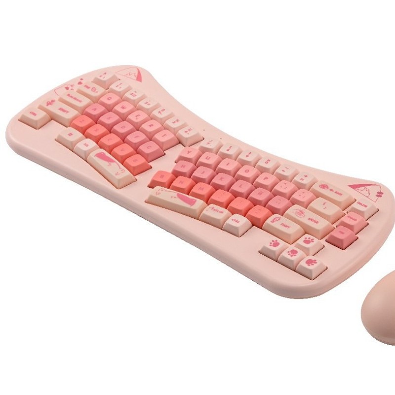 KW66 Cat Girl ワイヤレス キーボードとマウス セット デスクトップ ポータブル かわいい オフィス ペット|undefined