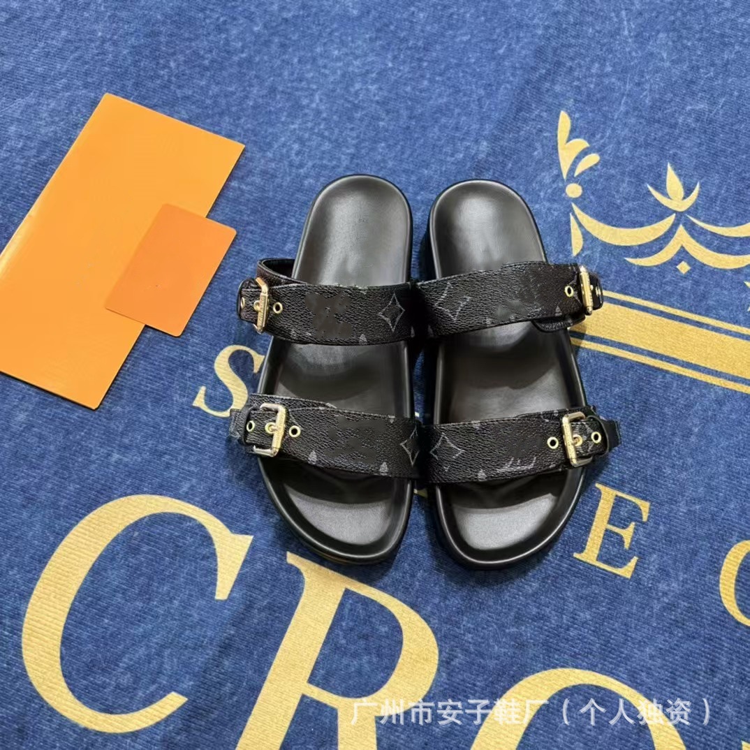 2024 nueva Europa, América, Oriente Medio, Nigeria, Singapur, Camboya, hebilla de cinturón de metal, velcro, zapatillas planas