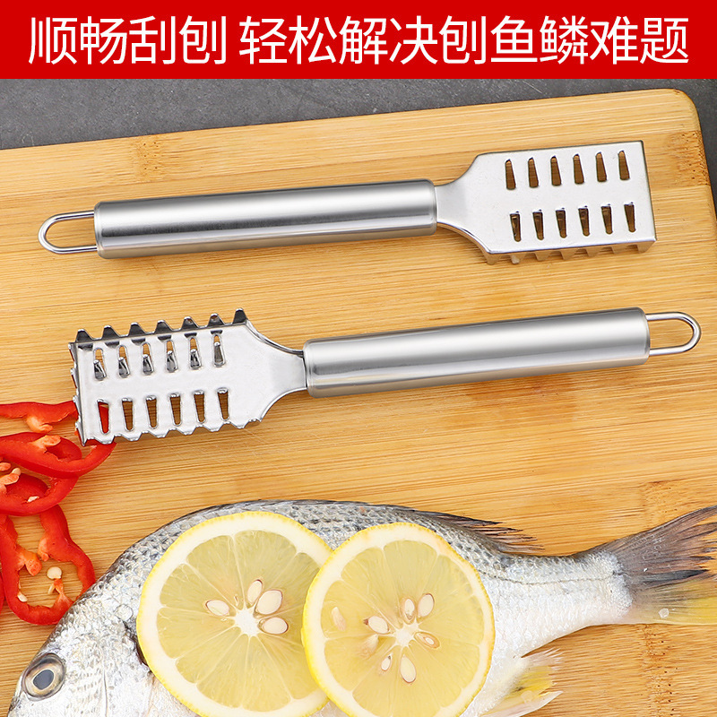304 acero inoxidable comercial para raspar escamas de pescado cepillo casero para matar peces excavar muñales
