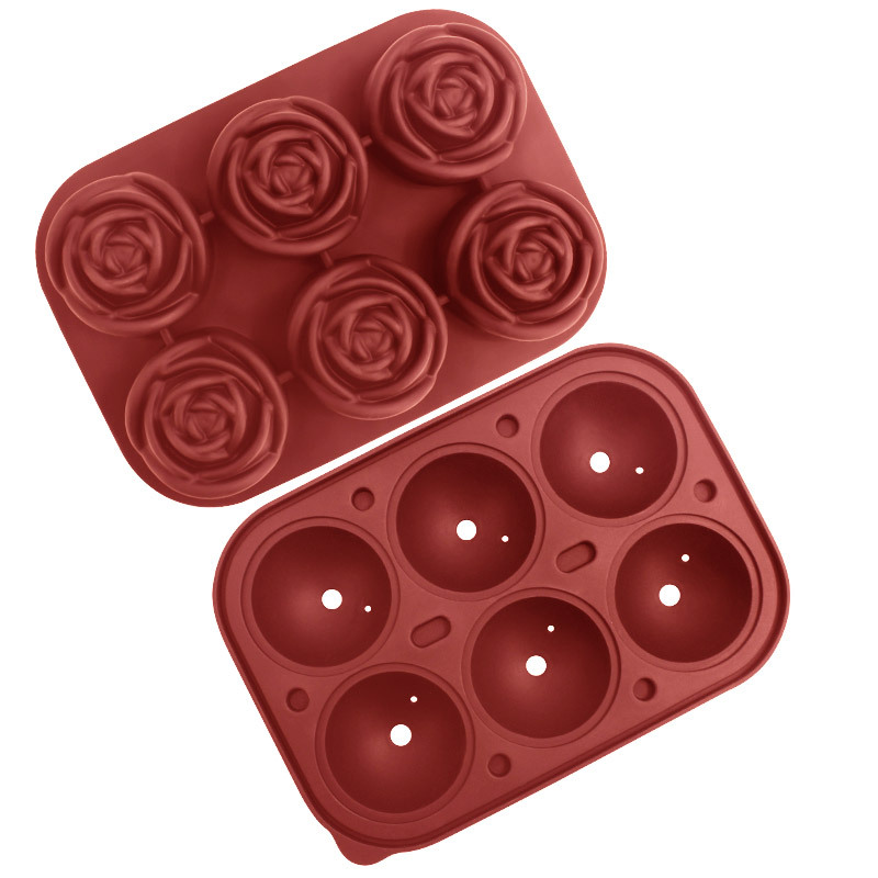 Whisky transfronterizo de dibujos animados rejilla de hielo de silicona molde de hielo con tapa molde de hielo para hockey sobre hielo caja de almacenamiento de hielo para el hogar en stock