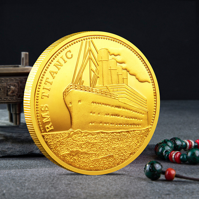 Titanic Commemorative Coins, Cruise Love Commemorative Medals, Ocean Gold Coins, Wishing Coins, Collectible Crafts, Foreign Trade