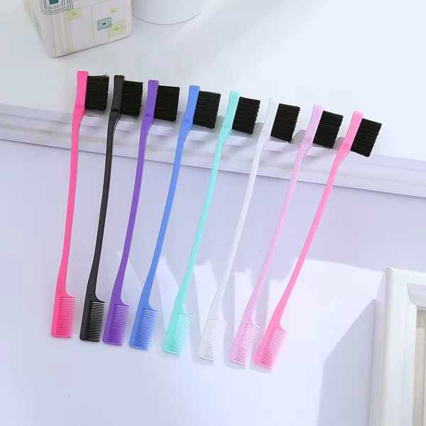 Cross-border double eyebrow brush barber shop hairdressing broken hair comb universal hair dye brush makeup brush hairdressing tools wholesale