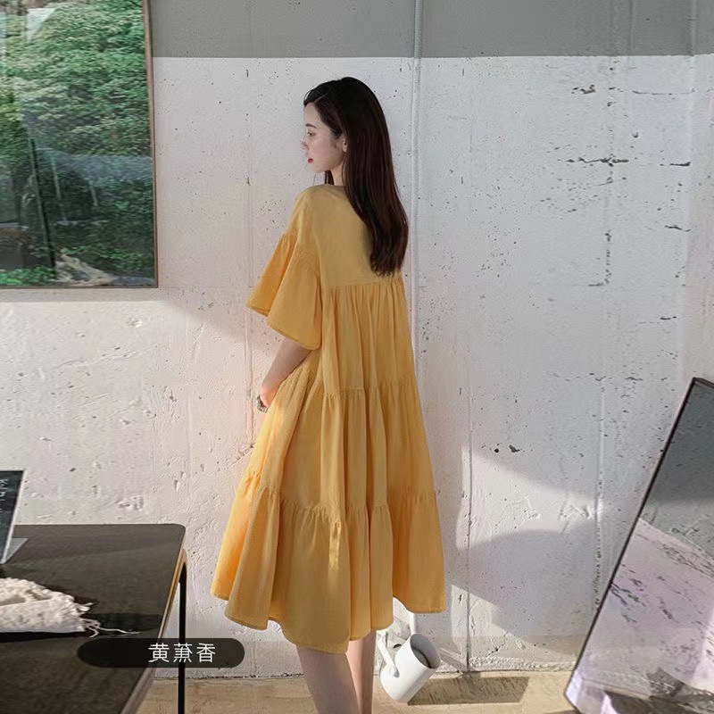 Pregnant women's summer set, summer long dress, Korean style, European and American style, summer hot mom fashion plus-size dress