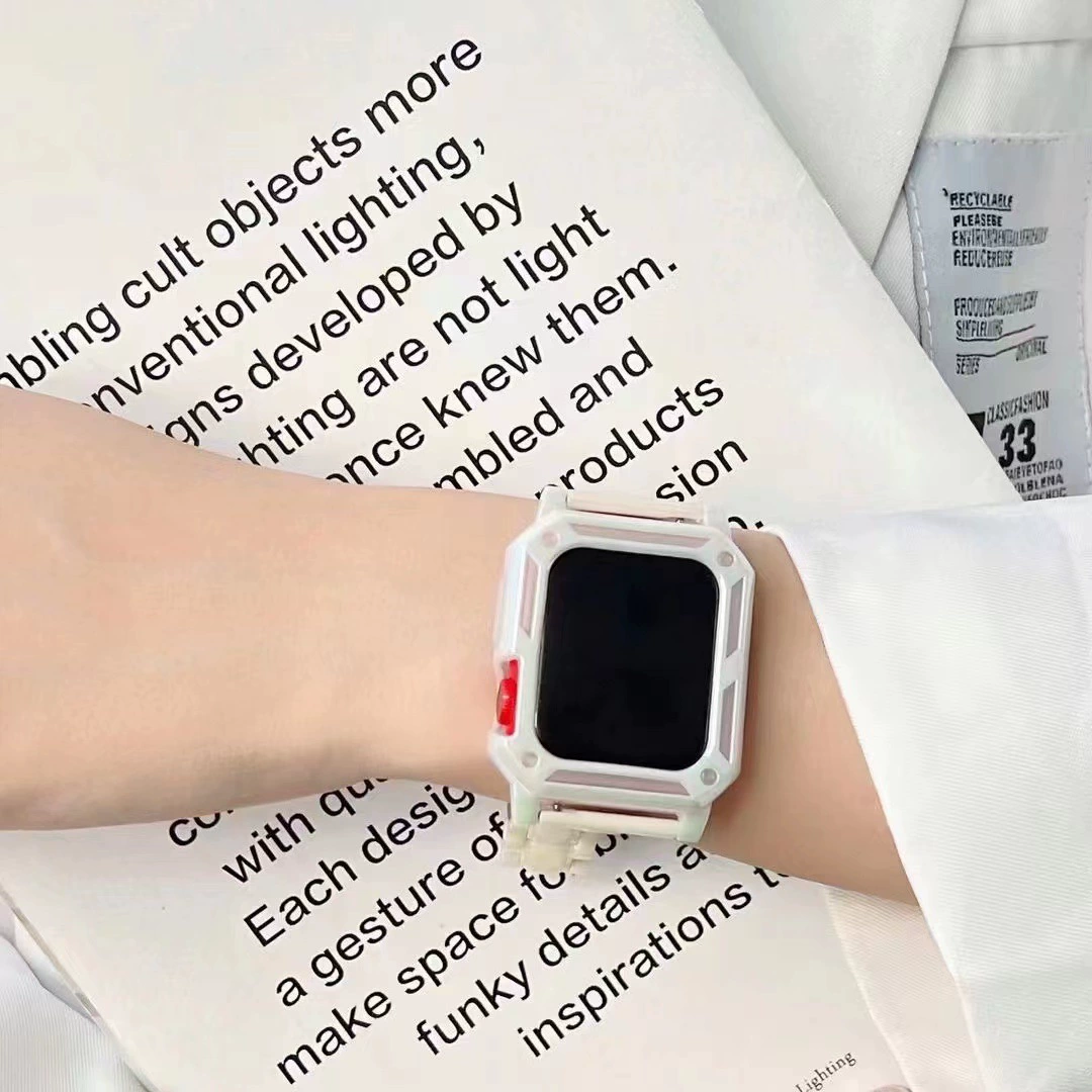 Ремешок Xiaoman с лазерным цветным ледником, подходит для часов Apple с цветным корпусом iWatch7 654321se