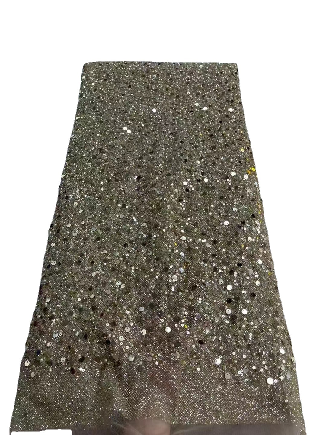 En stock 3mm cuentas de oro lentejuelas tela vestido de boda bolsa de ropa para niños cheongsam moda DIY tela JX2638