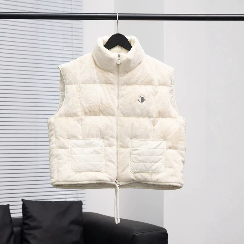 Cross-border high-quality faux shearling down vest, thickened stand-up collar, rabbit fur-lined, warm and trendy outerwear vest for women Cross-border high-quality faux shearling down vest, thickened stand-up collar, rabbit fur-lined, warm and trendy outerwear vest for women
