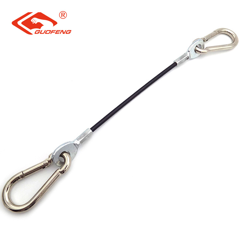 304 cable de acero inoxidable cable de acero encapsulado de goma cable de acero prensado de aluminio oreja cable de seguridad de acero inoxidable personalizado