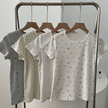 Brandy BM风印花纯棉圆领短袖T恤女夏时尚打底衫百搭修身气质上衣