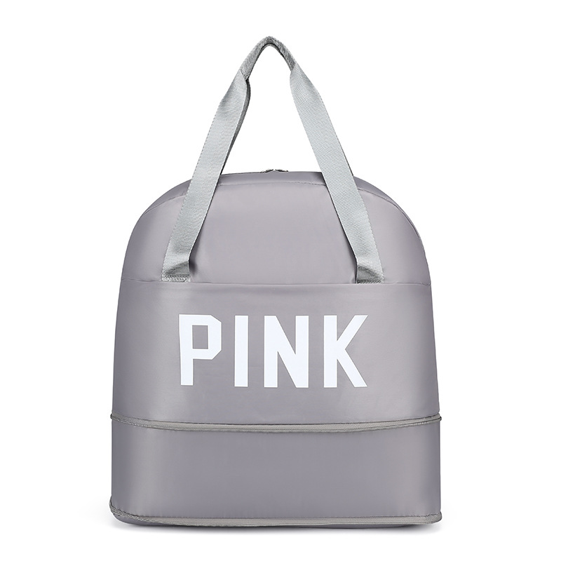 Bolsa de viaje expandible de gran capacidad de hombro ROSA de mano bolsa de equipaje de estudiante bolsa de fitness mojado y seco de separación se puede enviar en nombre