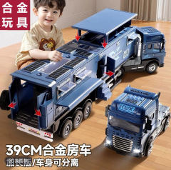 子供の大きいサイズの合金の車の旅行は車の男の子のおもちゃの自動車の模型の音光のオフロードの貨物コンテナ車の置物をシミュレーションします。