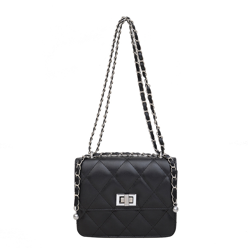 Mini bolso de plata para mujer 2024 nuevo bolso de cadena de diamantes de alta gama de moda bolso cuadrado pequeño de mensajero de un solo hombro