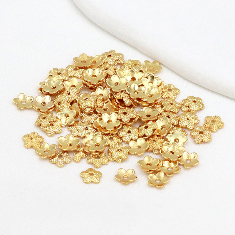 18k gold five leaf pattern flower holder diy bracelet necklace jewelry pendant weighing flower holder spacer jewelry accessories C16 18k gold five leaf pattern flower holder diy bracelet necklace jewelry pendant weighing flower holder spacer jewelry accessories C16