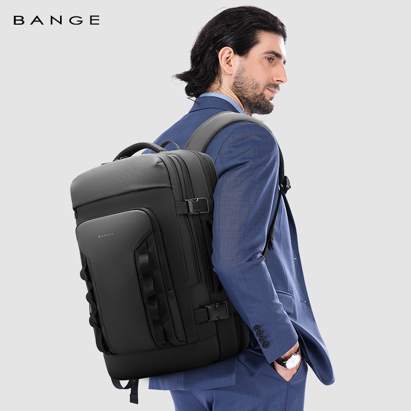 BANGE Herren High-End Rucksack mit großem Fassungsvermögen, erweiterbar, ideal für Geschäftsreisen, Pendlerfahrten und als Laptoptasche_voghion.com