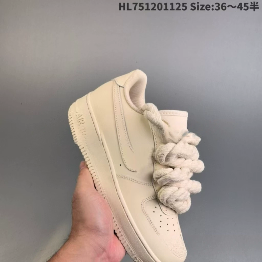 Air Force 1'07 Low Thick Shoelaces Air Force One Air Cushion Low-Top Thick-Soled Heightening Casual Sports Shoes