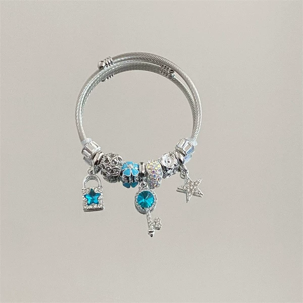 Blue bracelet for keys