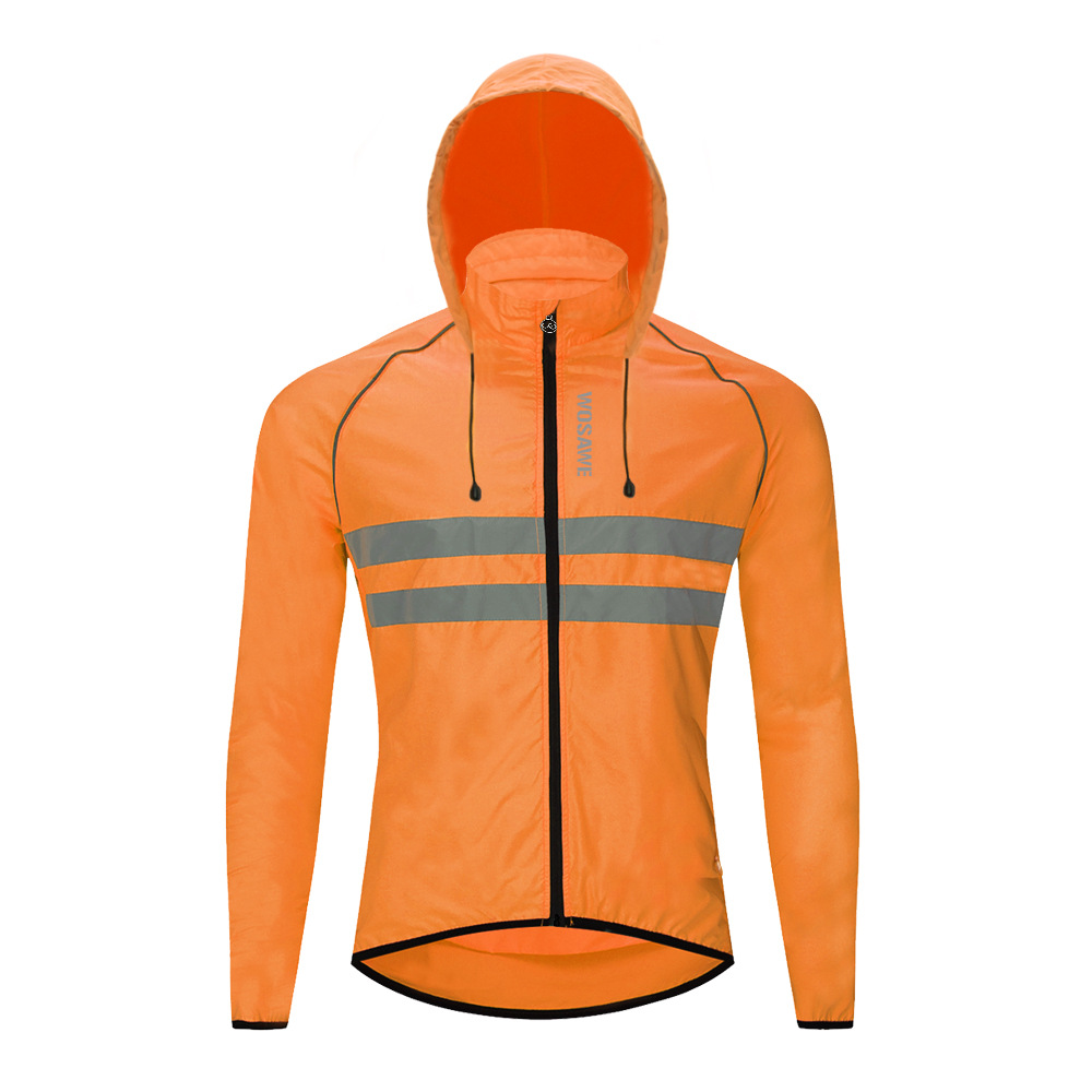 WOSAWE montaña carretera bicicleta ciclismo cazadora con capucha cazadora reflectante transpirable piel cazadora abrigo de manga larga