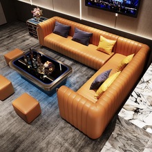 轻奢商务ktv沙发L型沙发茶几组合酒吧会所清吧派对房包厢卡座专用