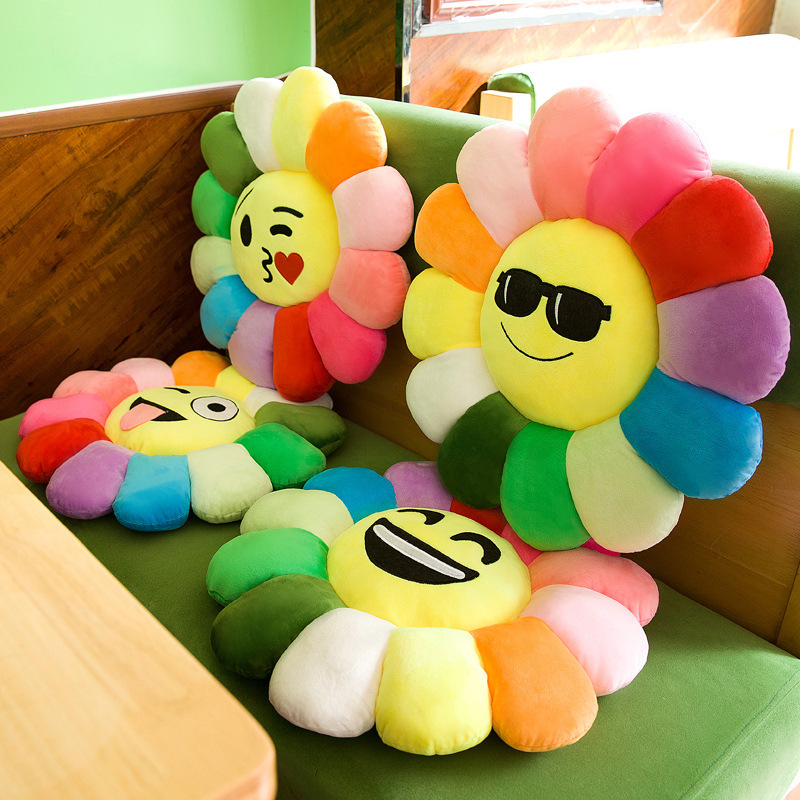 Wholesale colorful sunflower cushion plush toy office long-sitting chair cushion student butt cushion gift