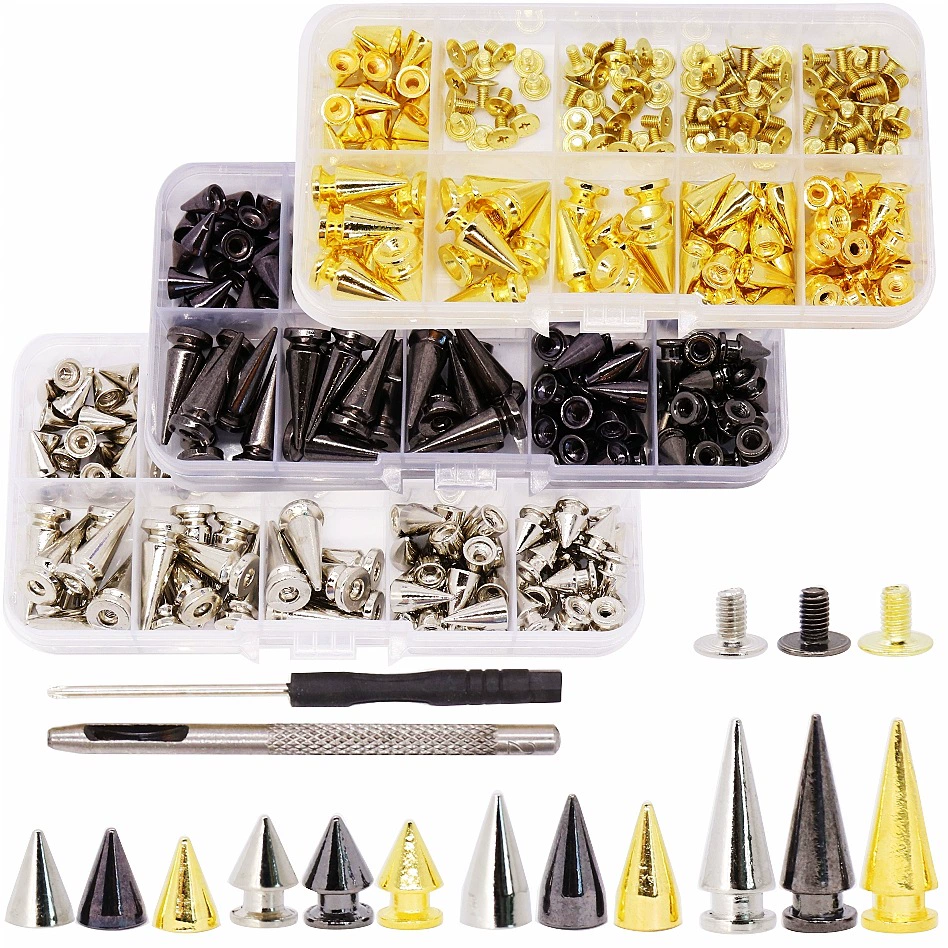 180 комплектов панк-заклепки шпильки из сплава пули заклепки DIY бэк цвета спецификации