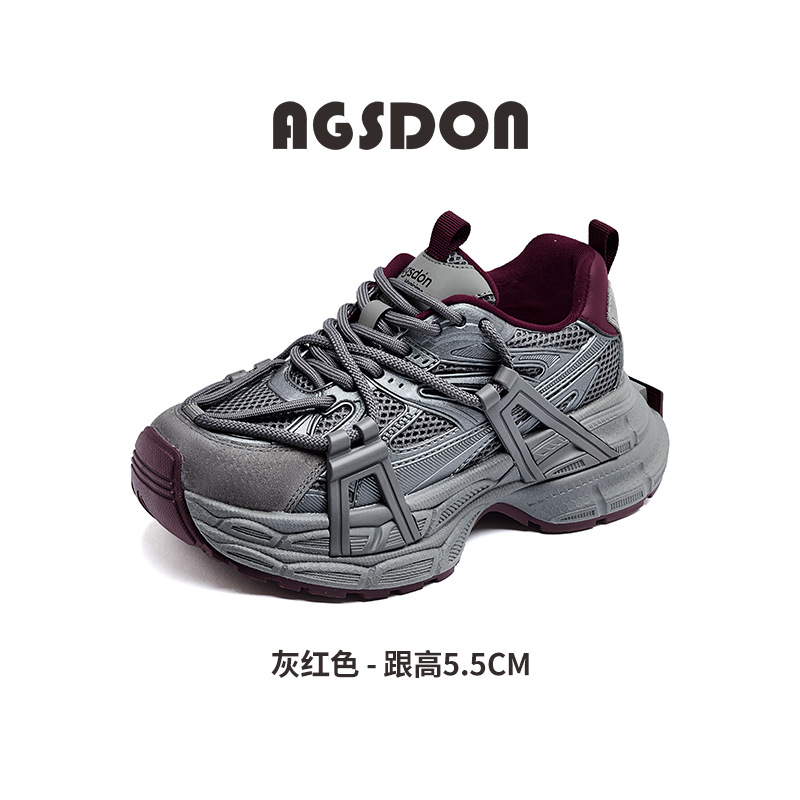 Zapatos grises de la antigua león para las mujeres 2025, nuevos zapatos casuales de verano, zapatos deportivos de montaña con suela pequeña