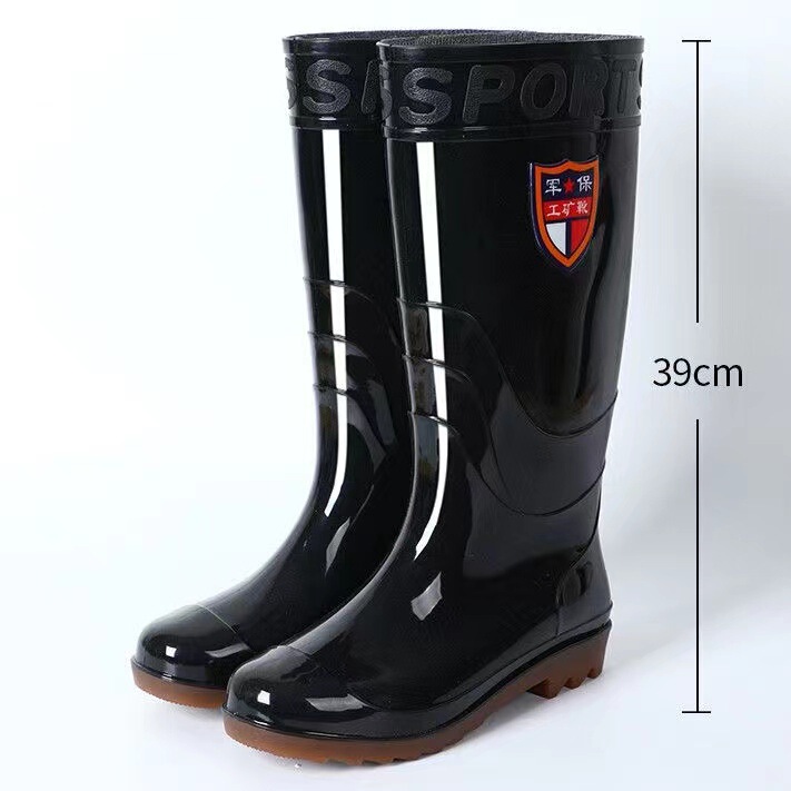 Factory Direct sales labor protection black rain boots mid-calf high non-slip tendon bottom short rain boots construction site agricultural rubber shoes winter Factory Direct sales labor protection black rain boots mid-calf high non-slip tendon bottom short rain boots construction site agricultural rubber shoes winter
